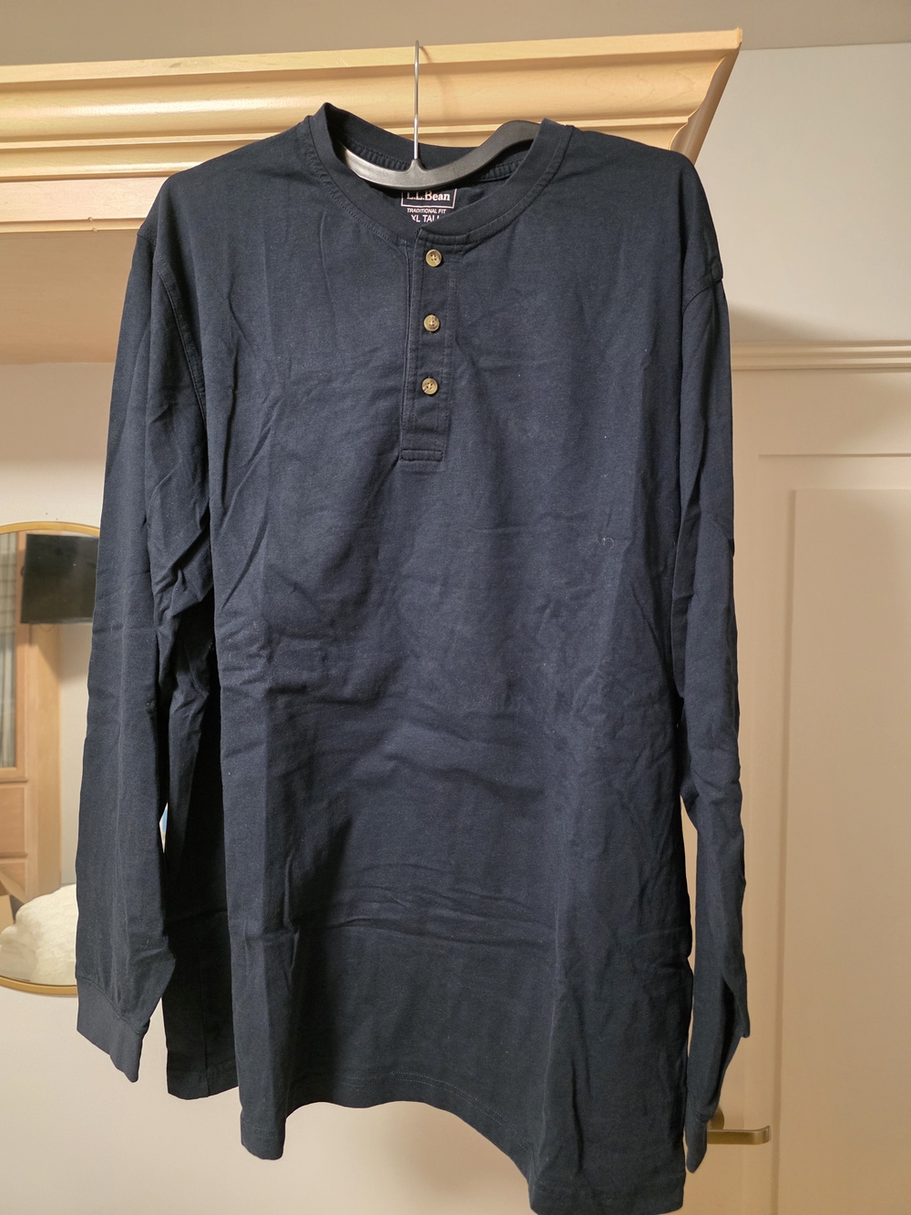 L.L. Bean Men's Navy Long-Sleeve Henley Shirt